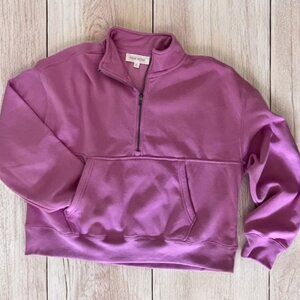Pink Rose Women's Juniors cropped sweatshirt lavender Size Med